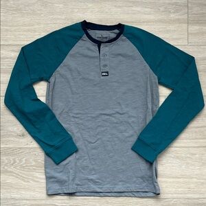 Eddie Bauer Teal and Gray Long Sleeve Tee